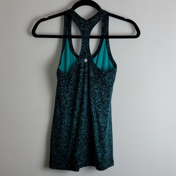 Lululemon Cool Racerback II tank top in Thrive Viridian green black - Picture 6 of 10